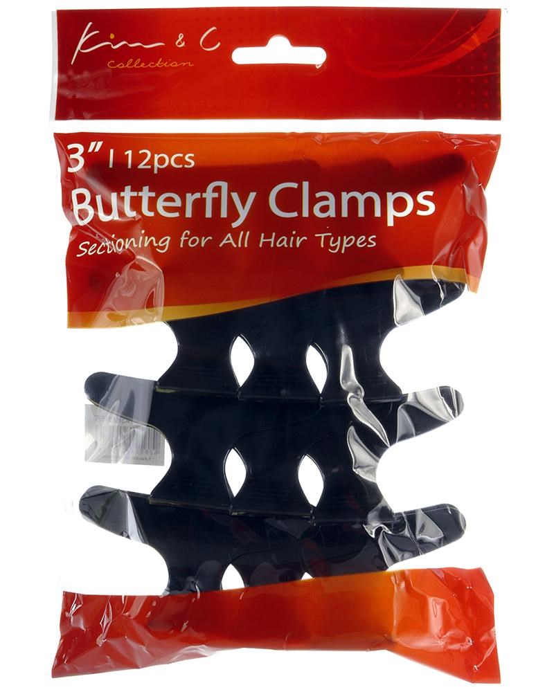 KIM & C 12pcs Butterfly Clamps (3inch) - Black