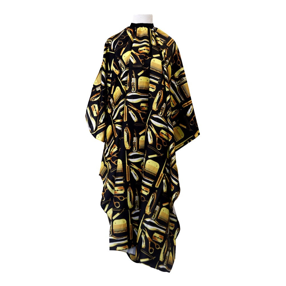KIM & C Pattern Cutting Cape with Hook - Black and Gold