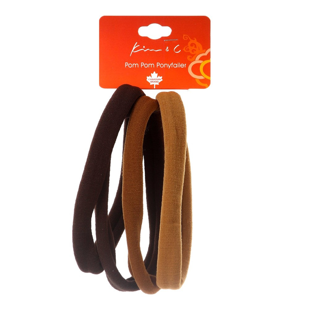 KIM & C 4pcs Elastic Headbands - Brown Assorted