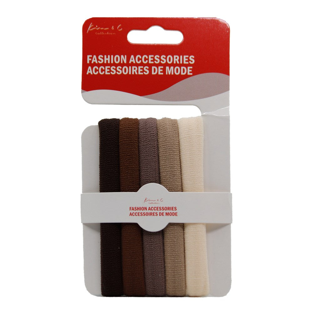 KIM & C 5pcs Fashion Hair Bands - Brown