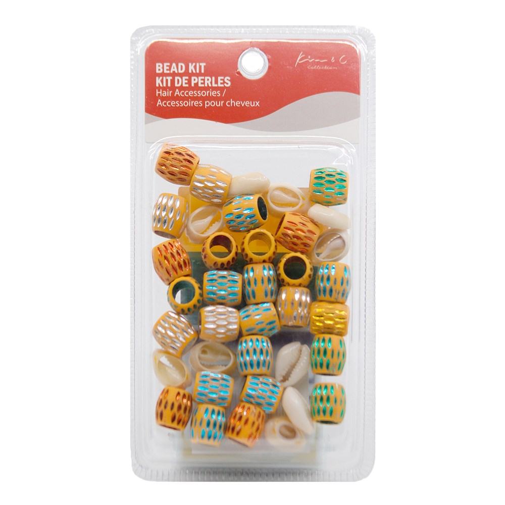 KIM & C  Wooden Hair Beads - Ikat