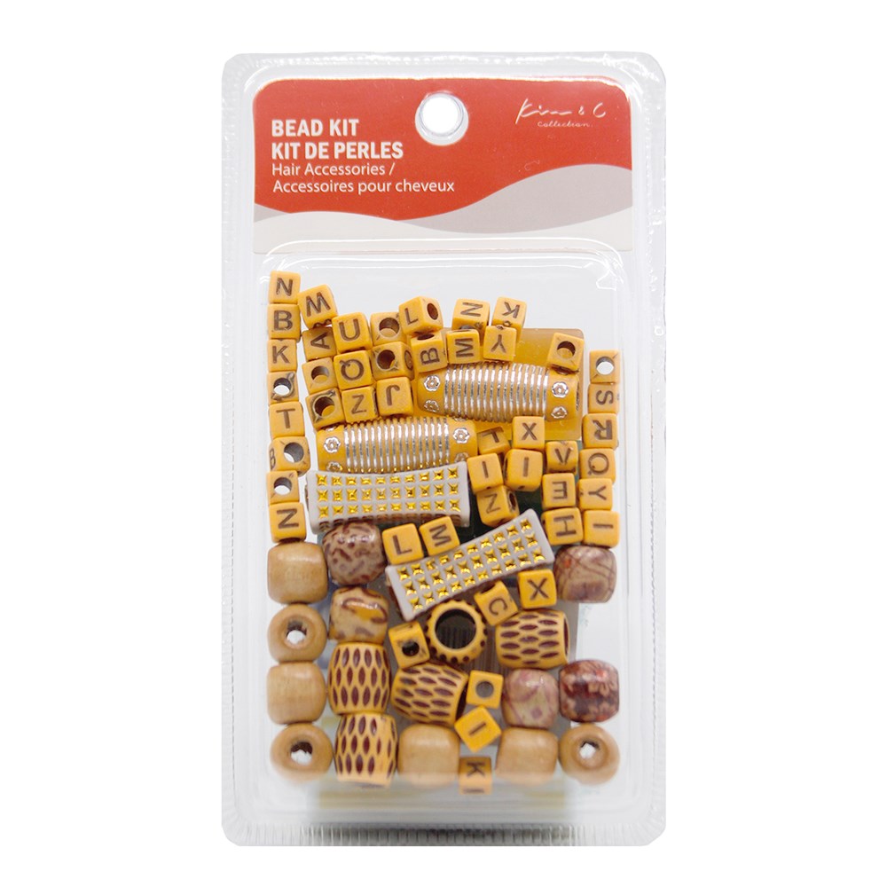 KIM & C  Wooden Hair Beads - Letters