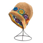 KIM & C Handmade Fashion Floral Net Hat - Caramel
