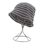 KIM & C Handmade Fashion Bucket Stripe Hat - Black / Gray