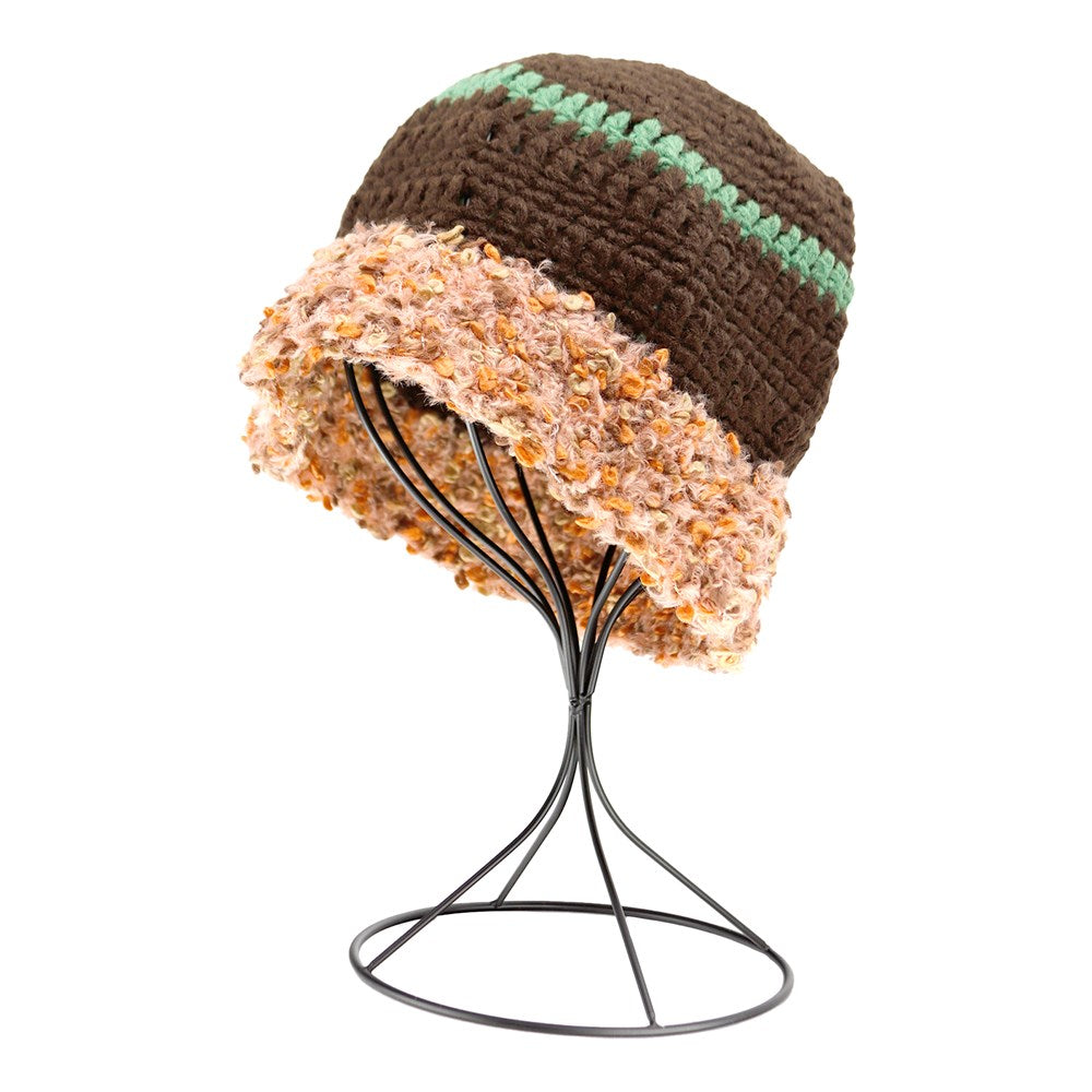 KIM & C Handmade Fashion Trim Bucket Hat - Brown