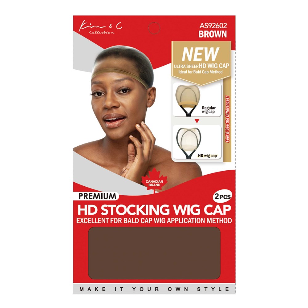 KIM & C Premium HD Stocking Wig Cap (2pcs) - Brown