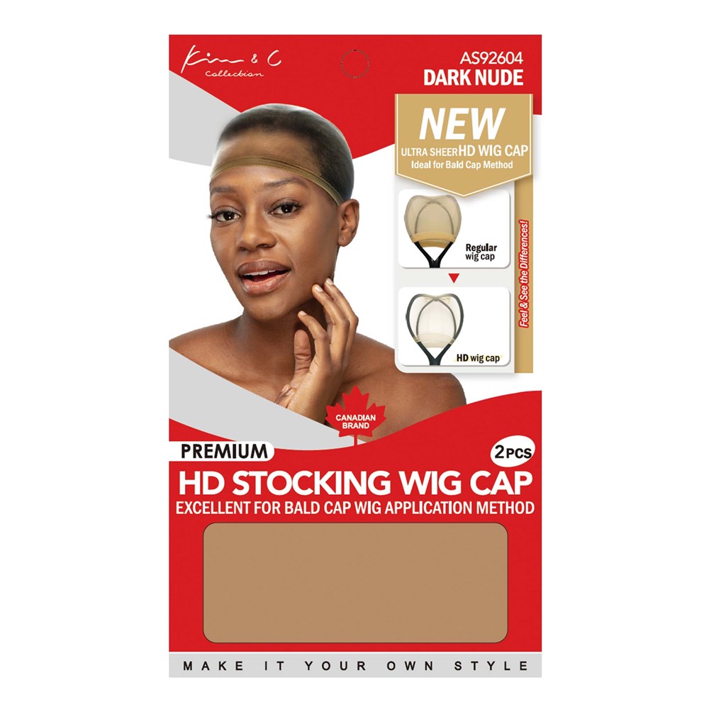 KIM & C Premium HD Stocking Wig Cap (2pcs) - Dark Nude