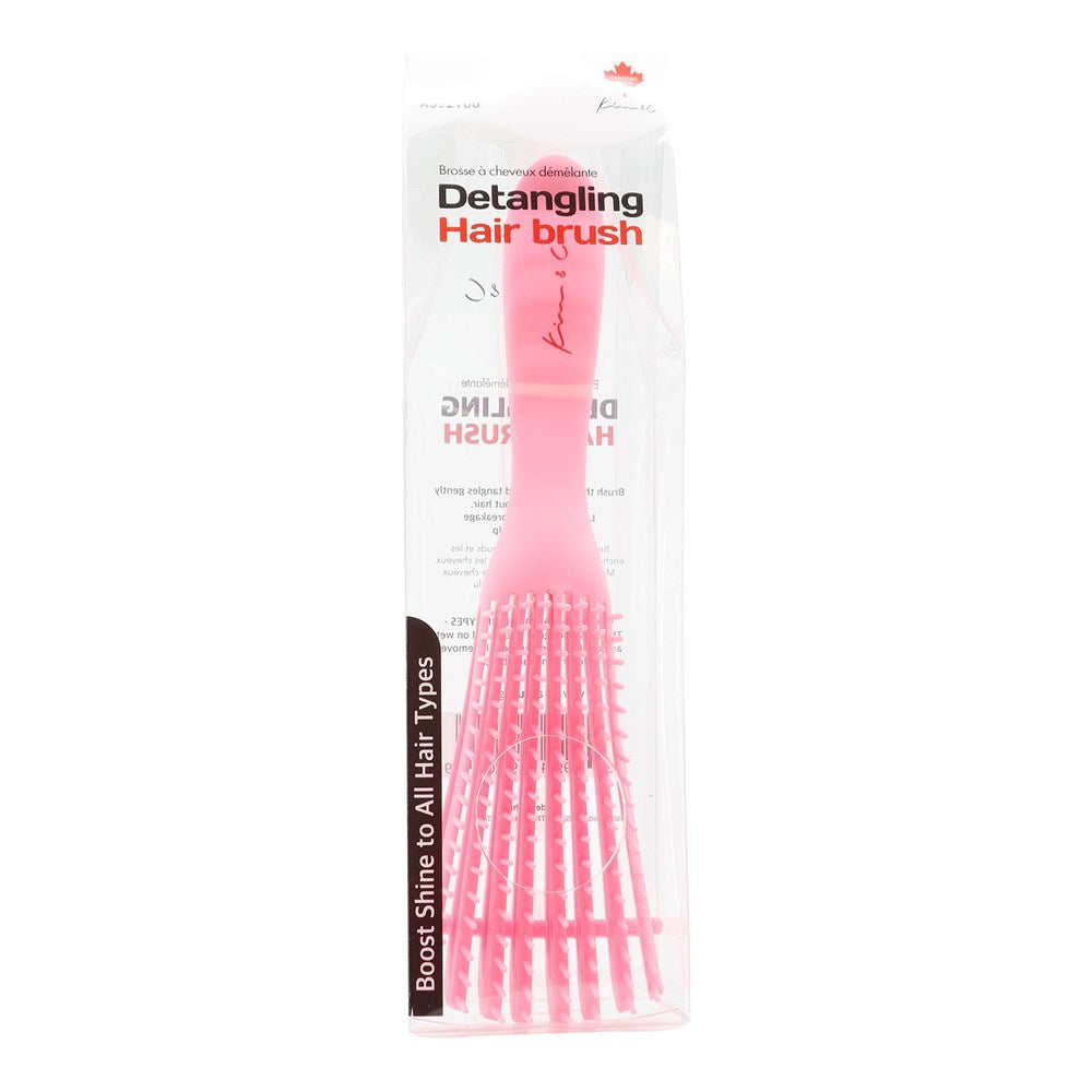 KIM & C 8 Row Vented Detangling Brush - Pink