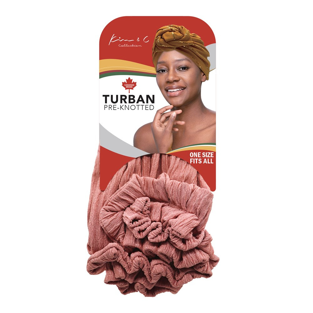 KIM & C Premium Pre-Knotted Turban - Pink