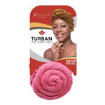 KIM & C Premium Pre-Knotted Turban with Concentric Circle Pattern - Pink