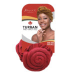 KIM & C Premium Pre-Knotted Turban with Concentric Circle Pattern - Red