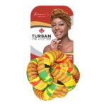 KIM & C Premium Pre-Knotted Turban with African Pattern - Pattern 1