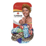 KIM & C Premium Pre-Knotted Turban with African Pattern - Pattern 2