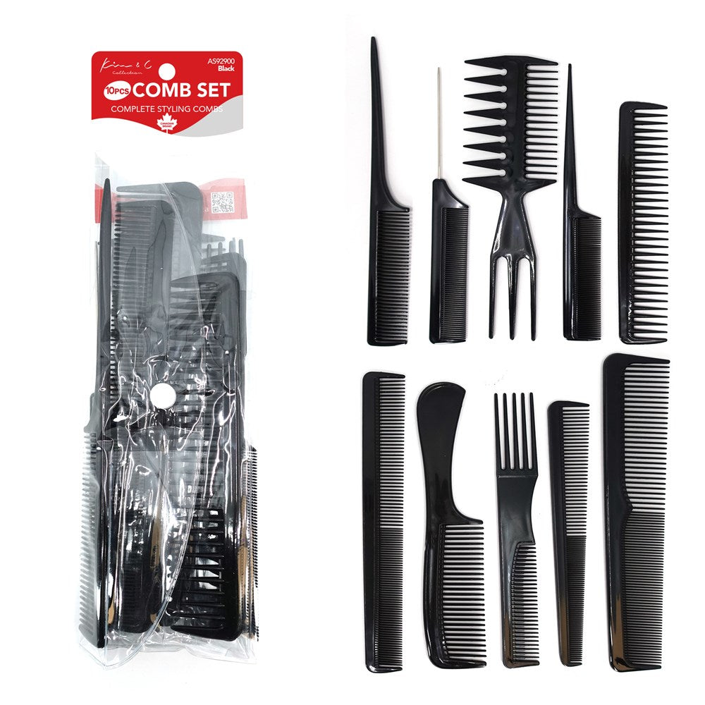KIM & C 10pcs Comb Set - Black