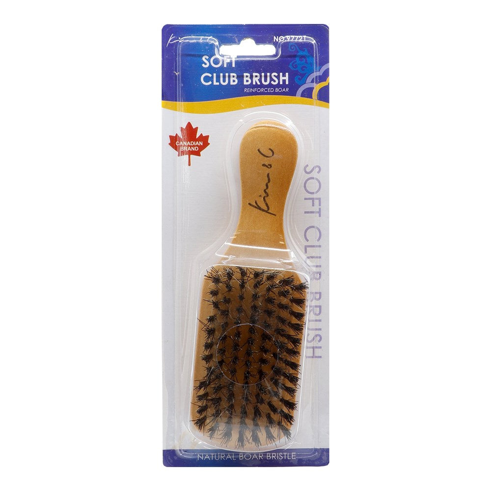 KIM & C Natural Boar Bristle Wooden Brush - Soft / Club