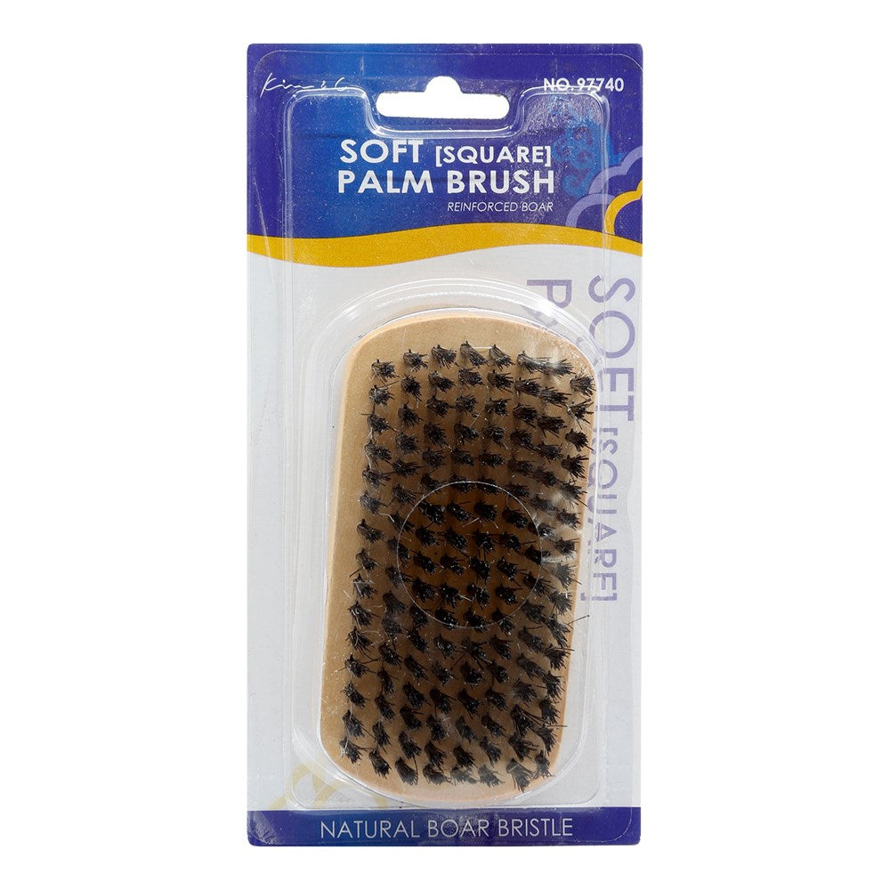 KIM & C Natural Boar Bristle Wooden Brush - Soft / Square Palm
