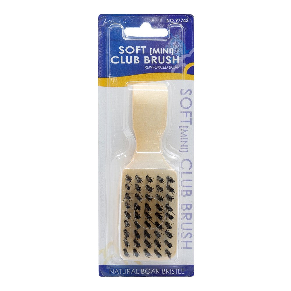 KIM & C Natural Boar Bristle Wooden Brush - Soft / Mini Club