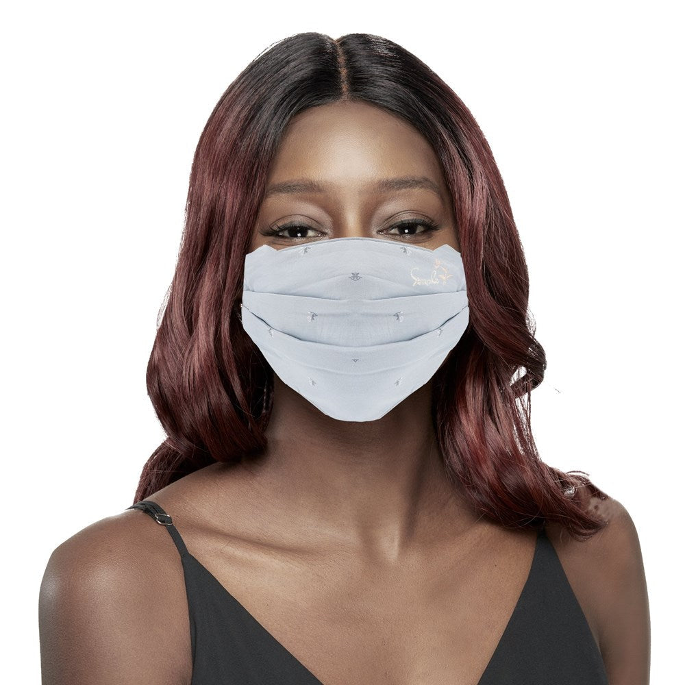 KIM & C Fashion Embroidery Mask - Blue
