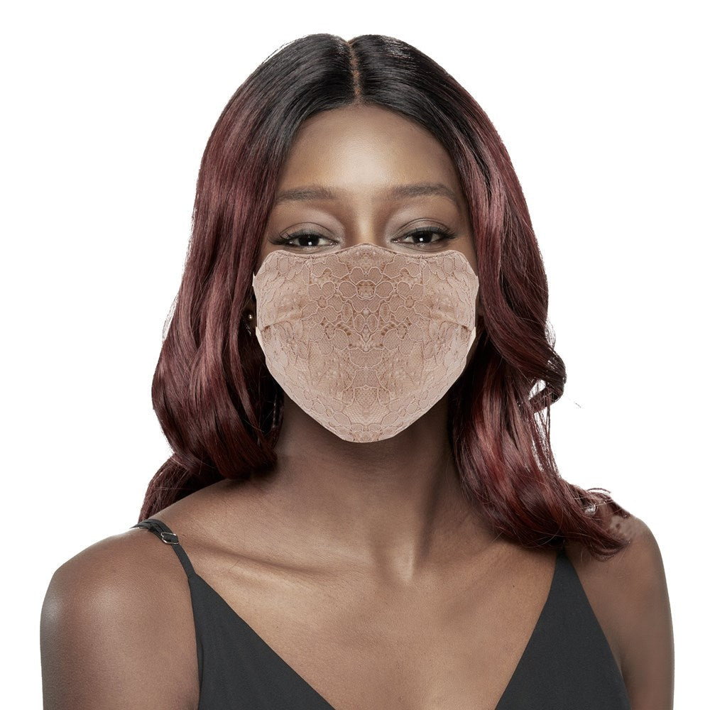 KIM & C Fashion Lace Mask - Brown
