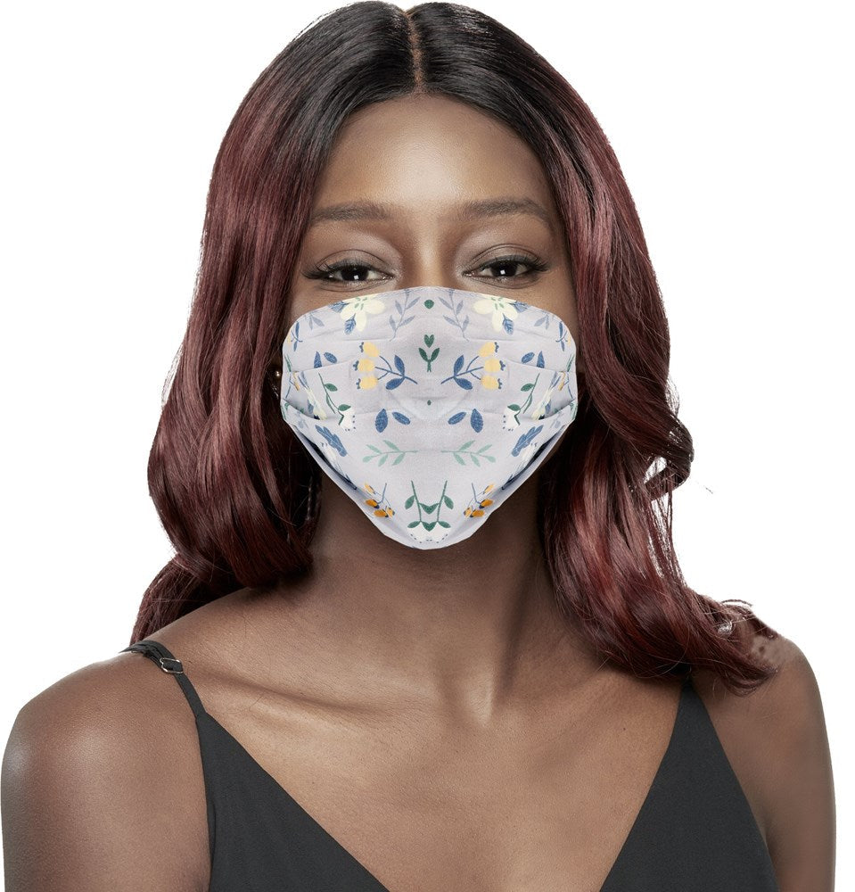 KIM & C Fashion Flower Patterned Mask - Blue