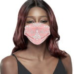 KIM & C Fashion Flower Patterned Mask - Coral