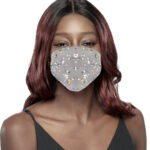 KIM & C Fashion Flower Patterned Mask - Gray