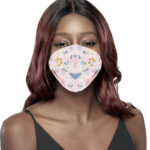 KIM & C Fashion Flower Patterned Mask - Pink-2
