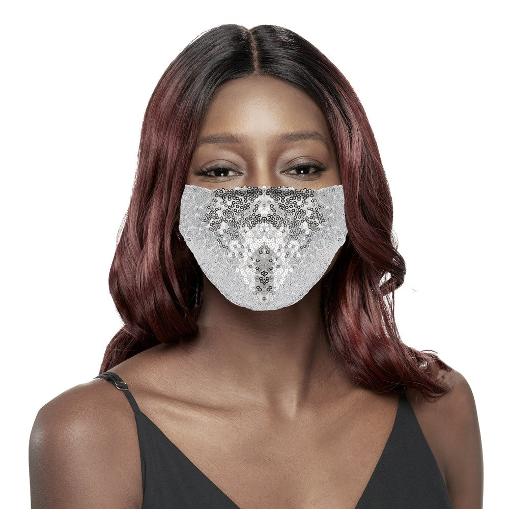KIM & C Sequin Earloop Mask - Gray