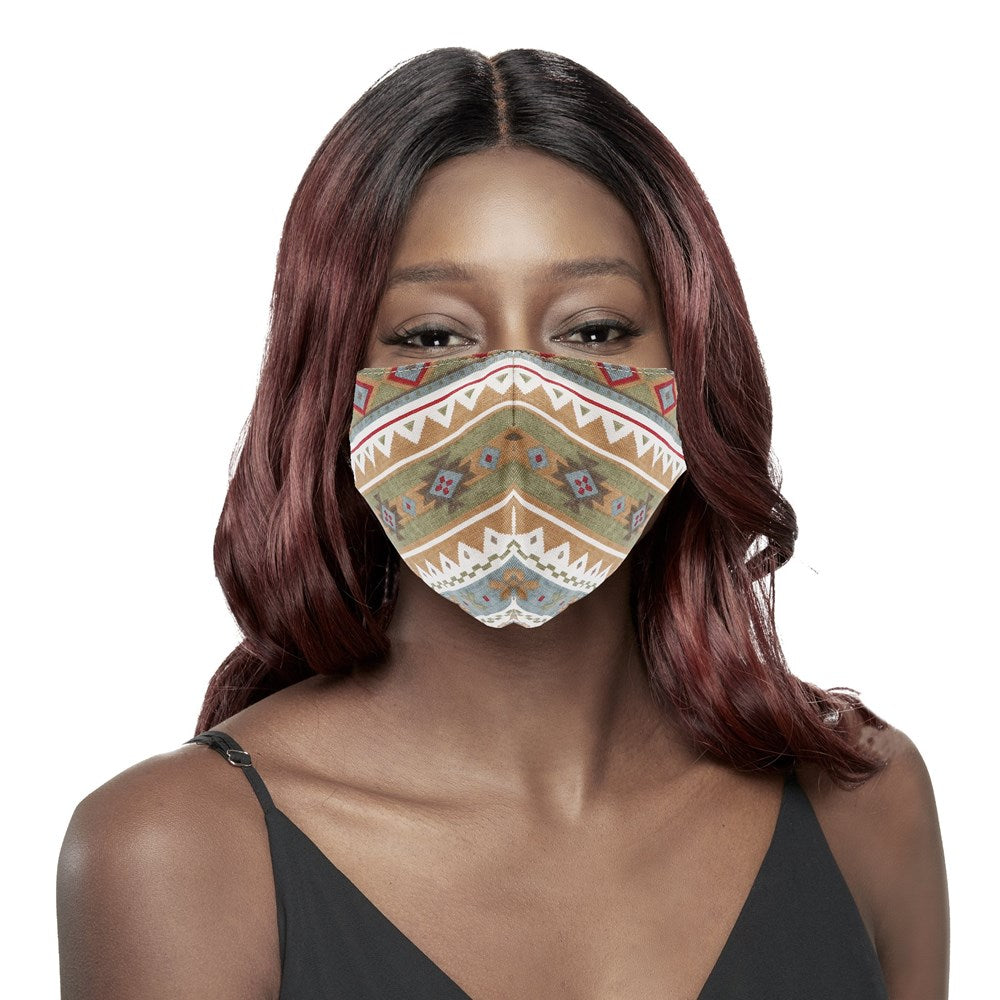KIM & C Cotton Earloop Mask #Gipsy Pattern - Brown