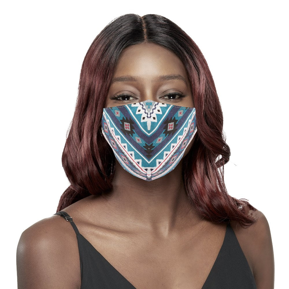 KIM & C Cotton Earloop Mask #Gipsy Pattern - Blue