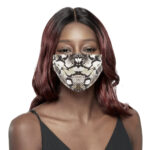 KIM & C Cotton Earloop Mask #Snake pattern - Green