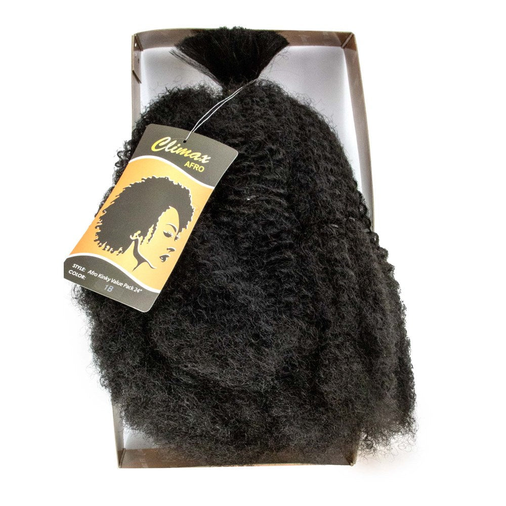 CLIMAX Afro Kinky Bulk Braid Value Pack (24inch) - 1B
