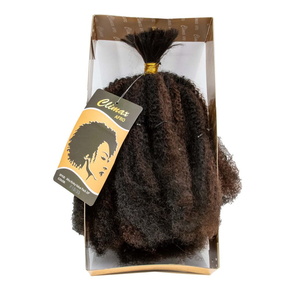 CLIMAX Afro Kinky Bulk Braid Value Pack (24inch) - 1B/33