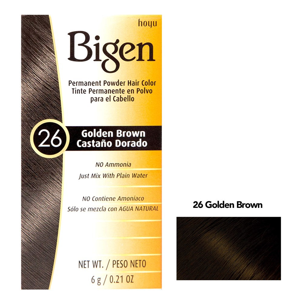 BIGEN Permanent Powder Hair Color (0.21oz) - 26 Golden Brown