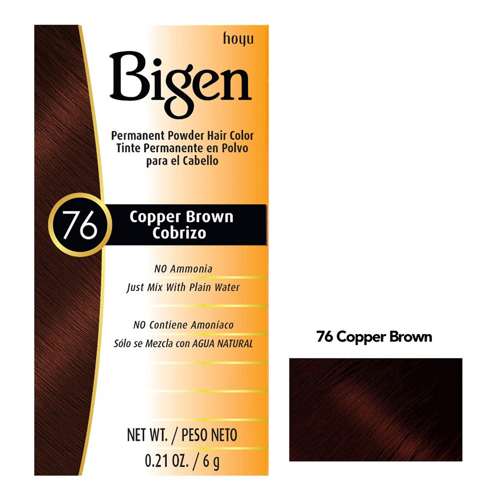 BIGEN Permanent Powder Hair Color (0.21oz) - 76 Copper Brown