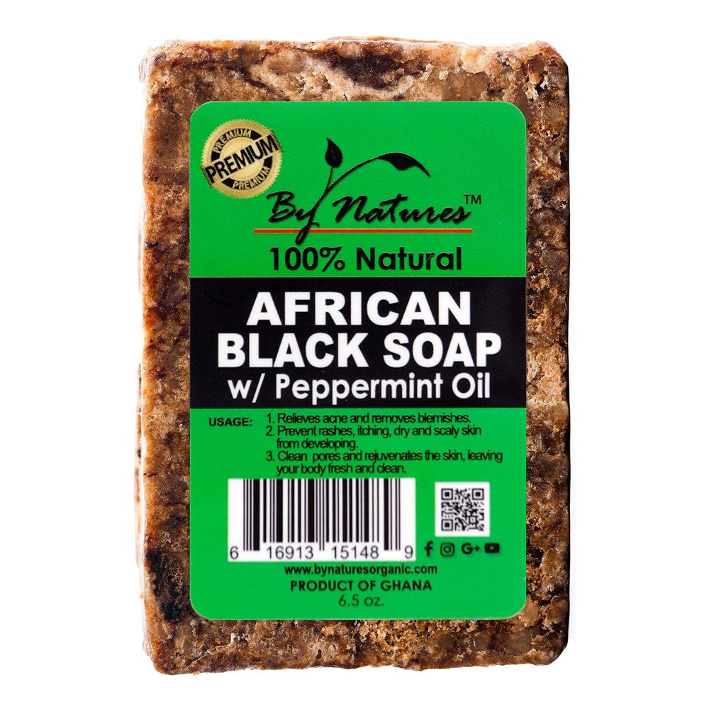 BY NATURES African Black Soap (6.5oz) - Peppermint