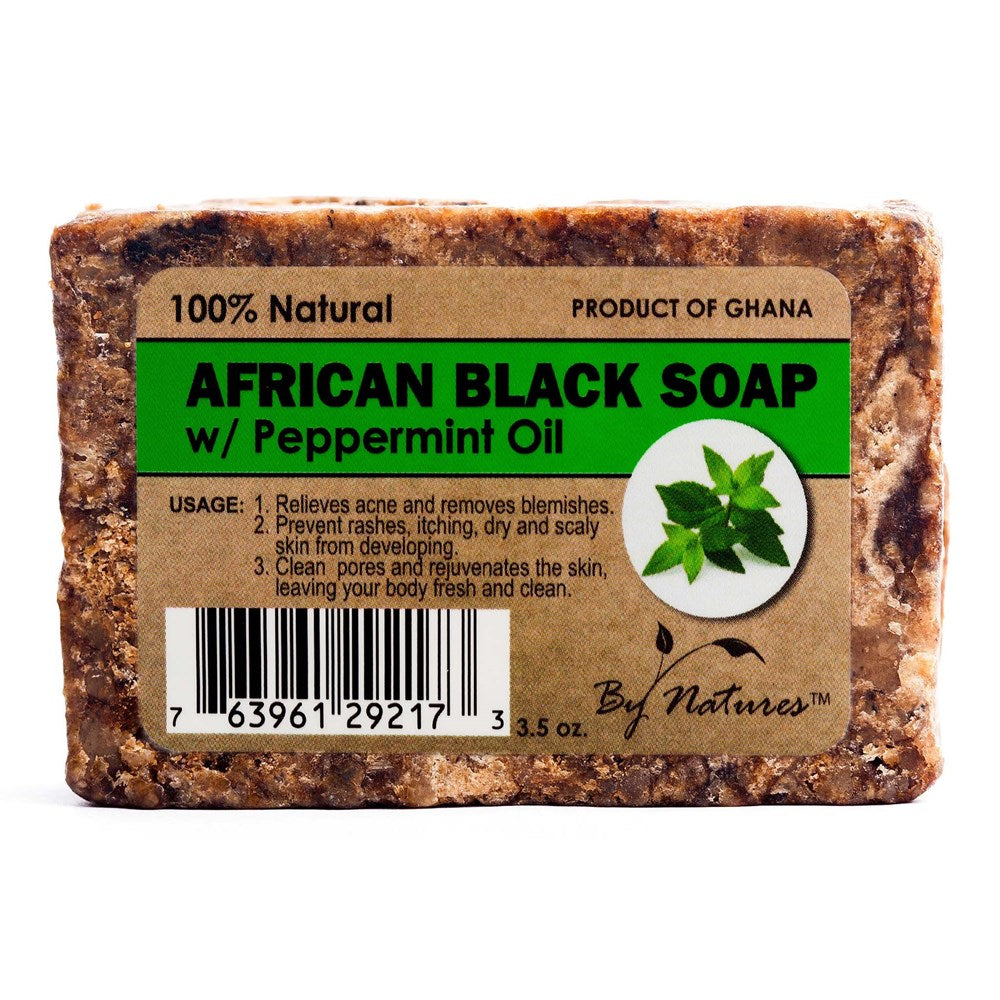 BY NATURES African Black Soap (3.5oz) - Peppermint