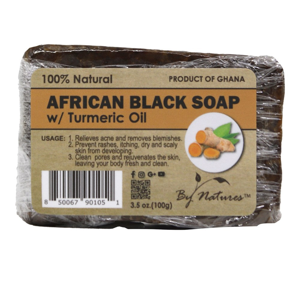 BY NATURES African Black Soap (3.5oz) - Tumeric