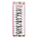 CHLOE  12pcs Twin Beads Ponytailers 16mm - White #BR2616W