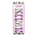 CHLOE  8pcs Twin Beads Ponytailers 20mm - Glitter Pink Assorted #BR2620GPK