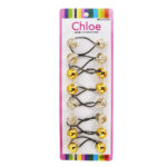 CHLOE  8pcs Twin Beads Ponytailers 20mm - Glitter Gold Assorted #BR2620GGD