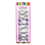 CHLOE  8pcs Twin Beads Ponytailers 20mm - Glitter Purple Assorted #BR2620GPP