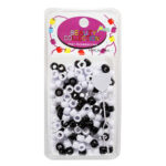 MAGIC COLLECTION Round Plastic Beads - Black and White