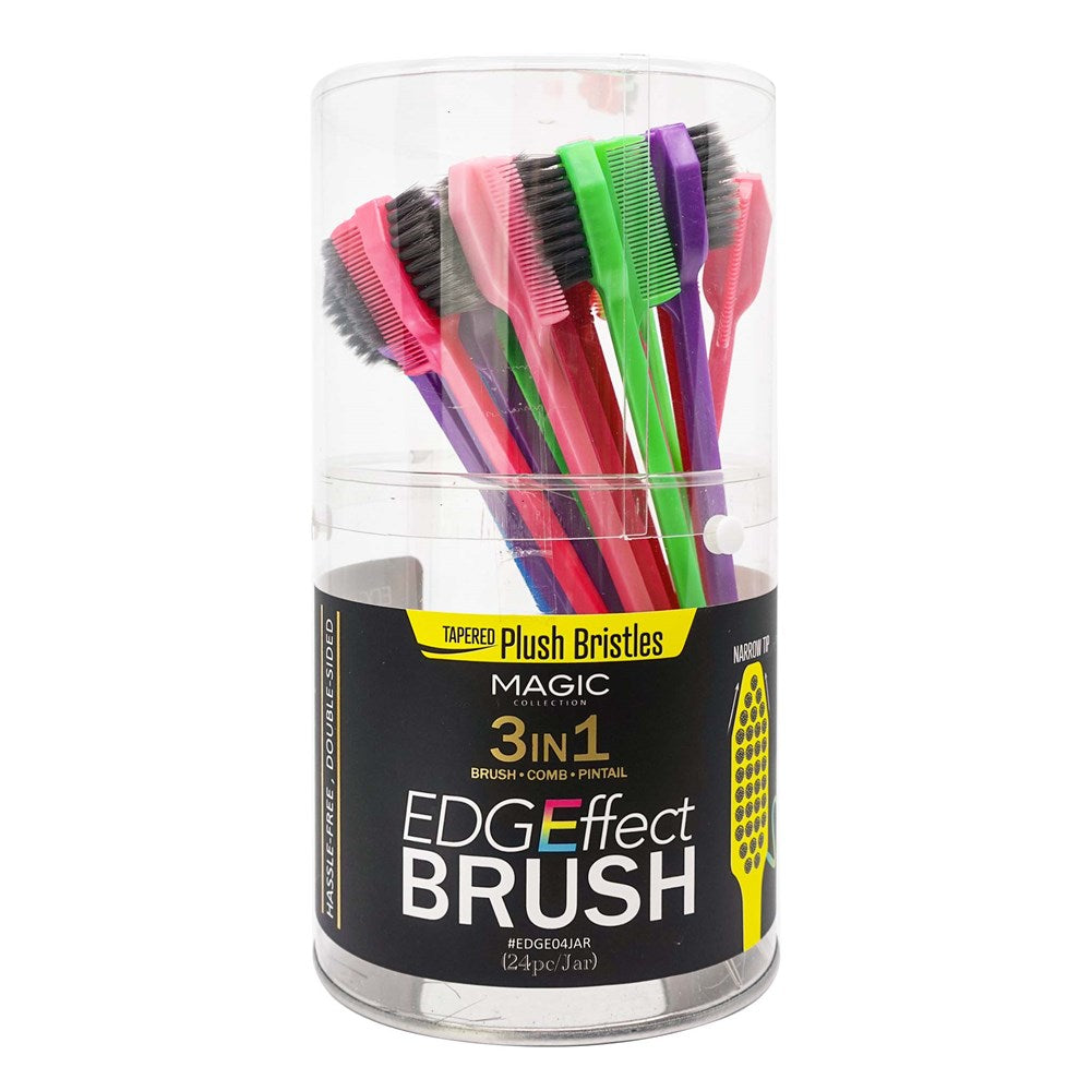 MAGIC COLLECTION 3 In 1 Edge Effect Brush [24pc/Jar] - Plush Bristles