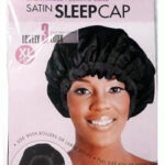 MAGIC COLLECTION Satin Sleep Cap [X-Large] - Black