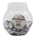 MAGIC COLLECTION 20 mm Ball Ponytailers 100pcs in Jar - Clear and White