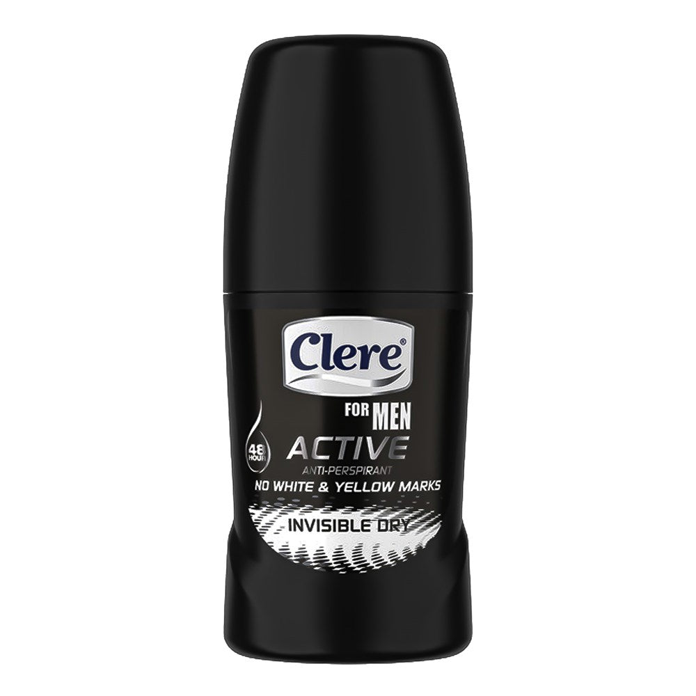 CLERE Mens Roll On Deodorant (50ml/1.69oz) - Invisible Dry