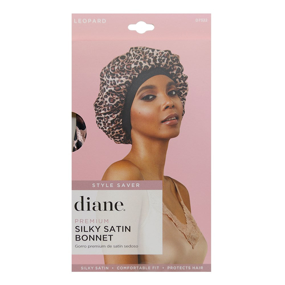 DIANE Premium Silky Satin Bonnet - Leopard
