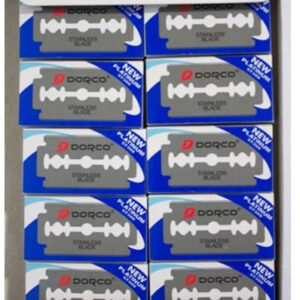 DORCO Platinum Stainless Steel Blades Blue ST300 [10 BladesX10packs/Box]