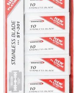DORCO Platinum Stainless Steel Blades Red ST301 [10 BladesX10ct/Pack]